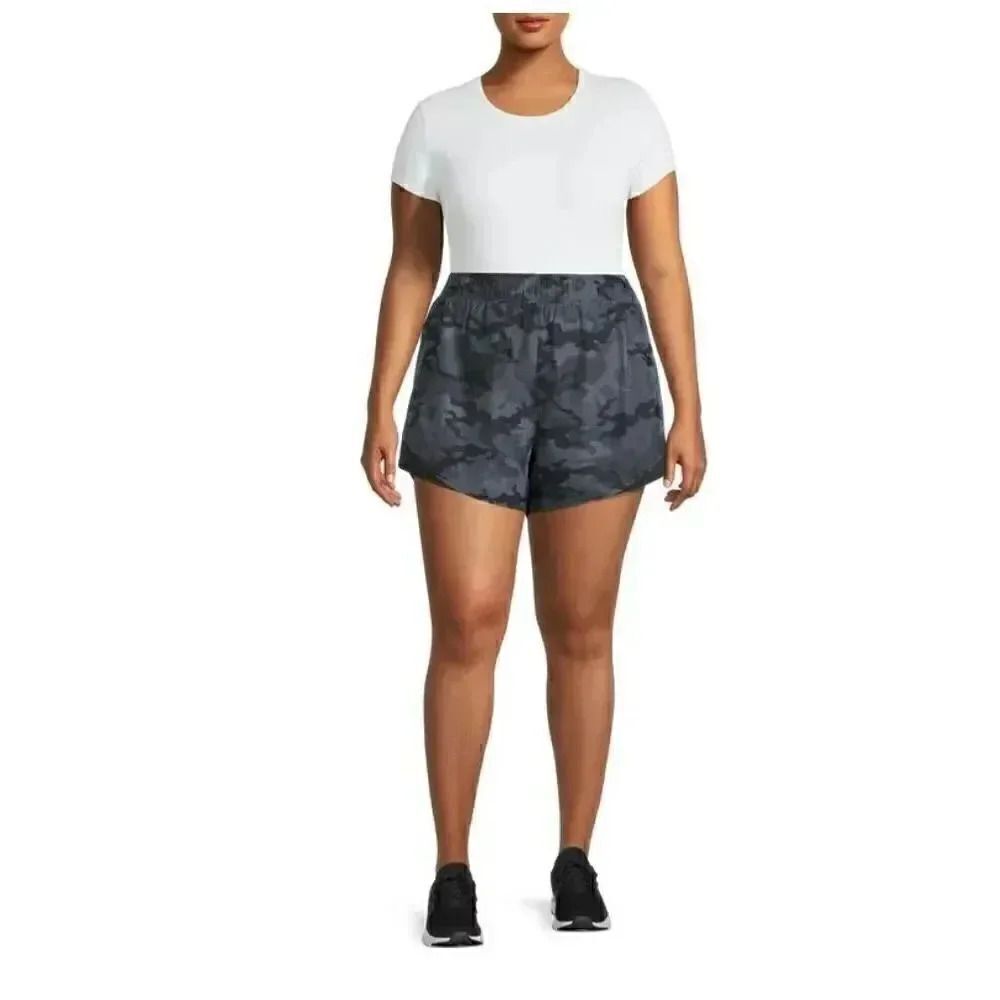 Athletic Works Women’s Grey Black Camo High Rise Pull-On Mesh SZ M # 1148